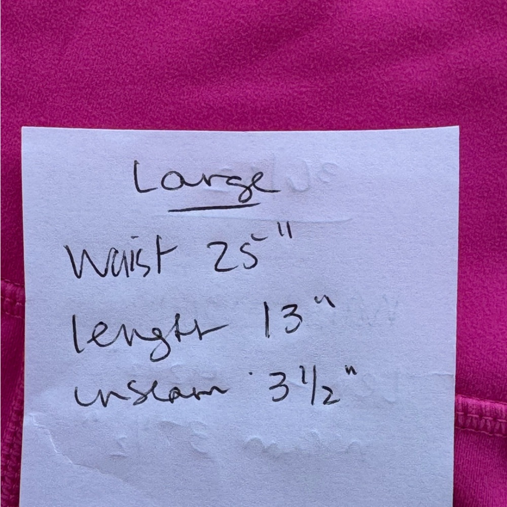 Yogalicious Lux Hot Pink Biker Athletic Shorts, Large - Picture 5 of 5